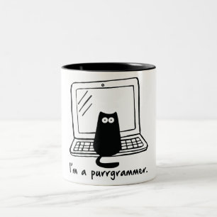 I'm a purrgrammer Two-Tone coffee mug
