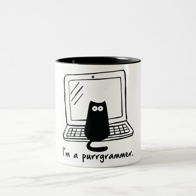 I'm a purrgrammer Two-Tone coffee mug (Center)