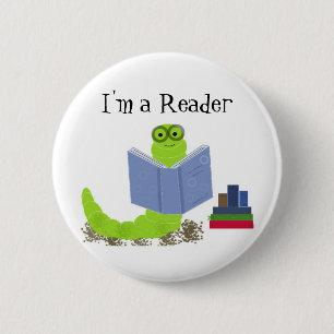 I'm a Reader, Bookworm 2 Inch Round Button