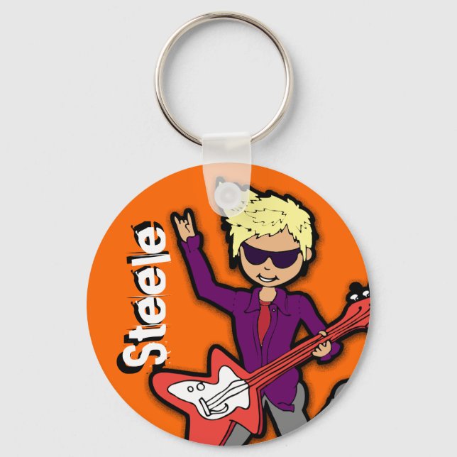 "I'm a Rockstar" orange graphic named keychain (Front)