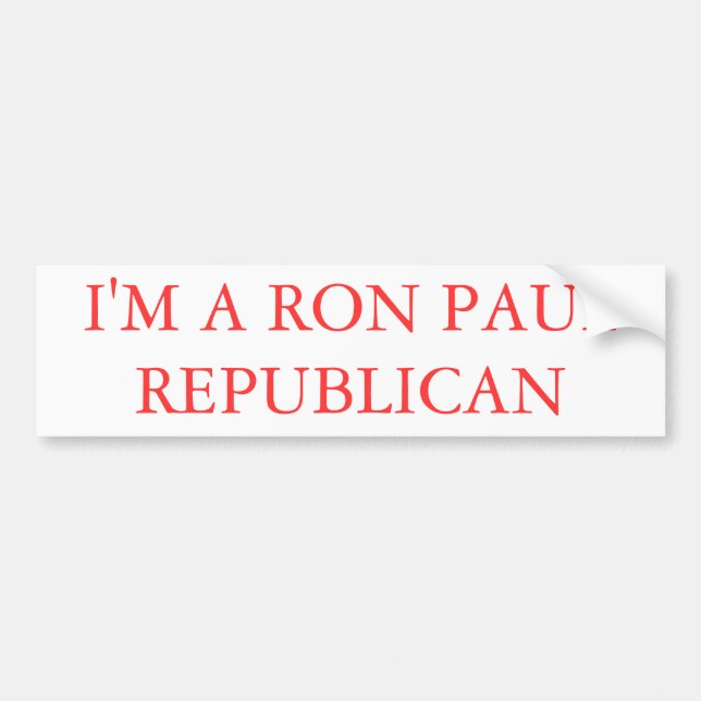 I'M A RON PAUL REPUBLICAN 3 BUMPER STICKER (Front)