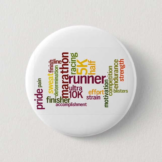 I'm a Runner Words 2 Inch Round Button (Front)