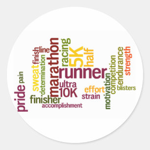 I'm a Runner Words Classic Round Sticker