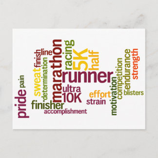 I'm a Runner Words Postcard