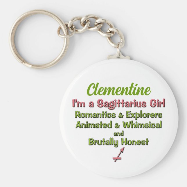 I'm a Sagittarius Girl Personalized Keychain (Front)