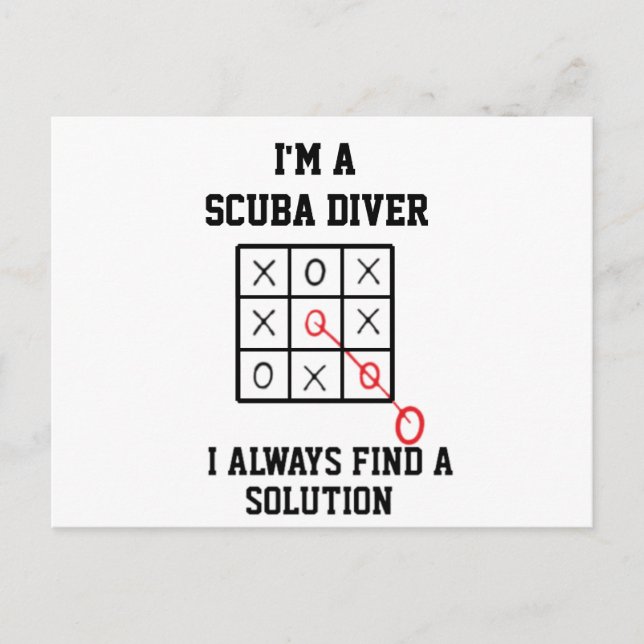 Im A Scuba Diver I Always Find A Solution Postcard (Front)