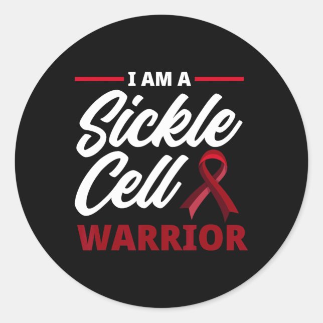 I'm A Sickle Cell Warrior Sickle Cell Anemia Aware Classic Round Sticker (Front)