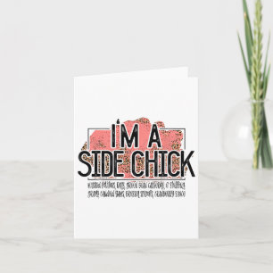 I'm A Side Chick Leopard Fun Turkey Day Fall Thank Card