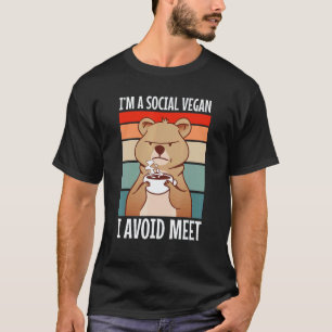 I'm a social vegan i avoid meet Funny depressed an T-Shirt