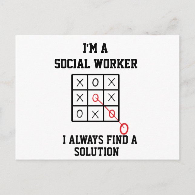Im A Social Worker I Always Find A Solution   Postcard (Front)