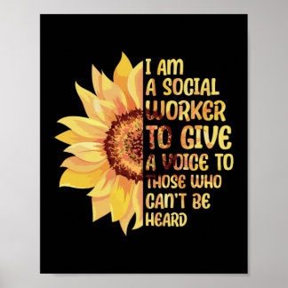 I'm A Social Worker School Sunflower Mental Health Poster