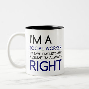 I'M A SOCIAL WORKER Two-Tone COFFEE MUG