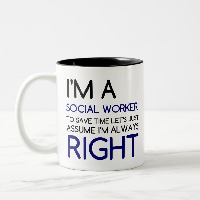 I'M A SOCIAL WORKER Two-Tone COFFEE MUG (Left)