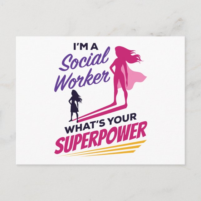 I'm a Social Worker What's Your Superpower Postcard (Front)