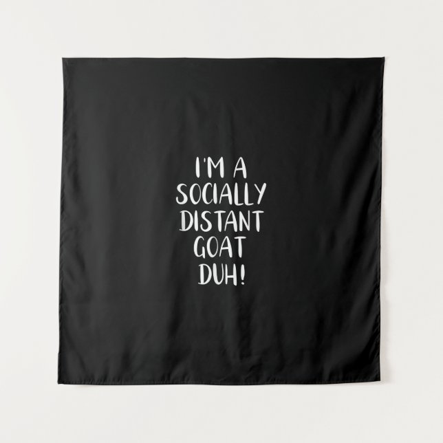 I'm a Socially Distant Goat Funny Halloween Tapestry (Front)