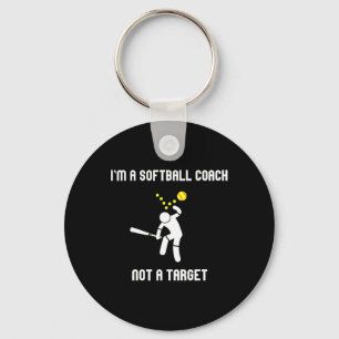Im A Softll Coach Not A Target Funny Softll Saying Keychain