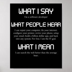 I'm A Software Developer Funny Programming Poster