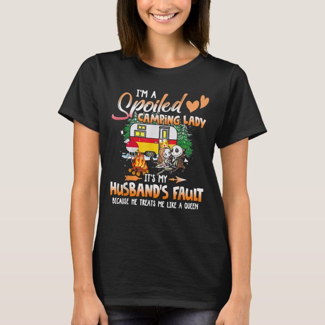 I'm A Spoiled Camping Lady Camper Pyjamas T-Shirt (Front)