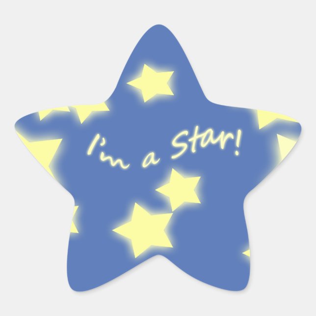 I'm a Star! Blue/Yellow Star Sticker (Front)