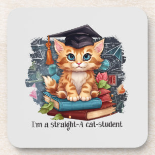I'm A Straight A Cat Student Coaster