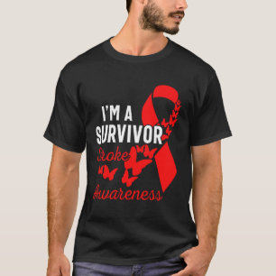 I'm A Stroke Survivor Red Ribbon Stroke Fighter Aw T-Shirt