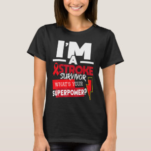 I'm A Stroke Survivor  Stroke Awareness Red Ribbon T-Shirt