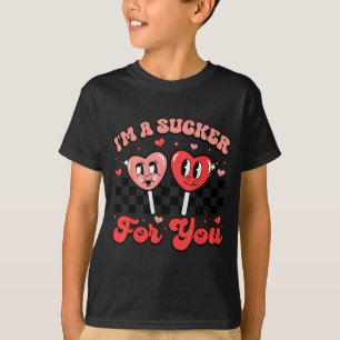 I'm A Sucker For You Candy Heart Groovy Retro Vale T-Shirt