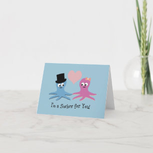I'm a sucker for you! Cute Octopi Holiday Card