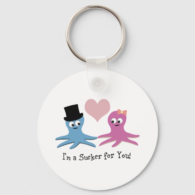 I'm a sucker for you! Cute Octopi Keychain (Front)