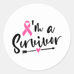 I'm A Survivor Breast Cancer Awareness Classic Round Sticker