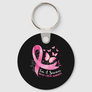 I'm A Survivor Breast Cancer Awareness Pink Ribbon Keychain