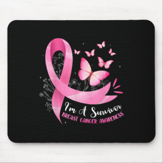 I'm A Survivor Breast Cancer Awareness Pink Ribbon Mouse Pad