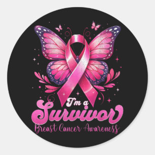 Im A Survivor Breast Cancer Awareness Women _2 Classic Round Sticker
