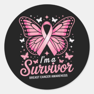 Im A Survivor Breast Cancer Awareness Women Classic Round Sticker