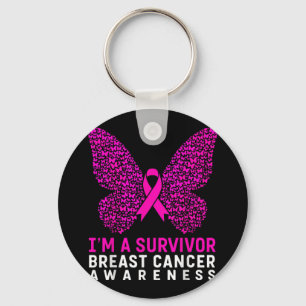 Im A Survivor Breast Cancer Awareness Women Pink R Keychain