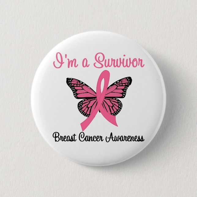 I'm a Survivor Breast Cancer Button (Front)