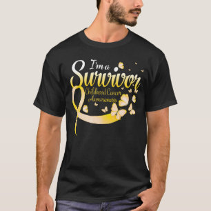 I'm A Survivor Childhood Cancer Awareness Butterfl T-Shirt