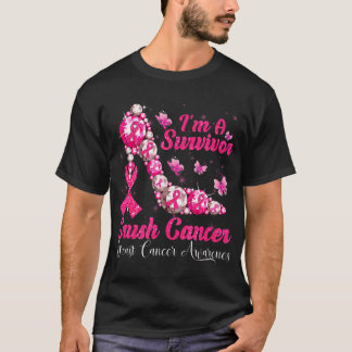 I'm A Survivor Crush Cancer High Heel Breast T-Shirt