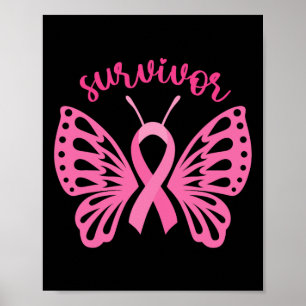 I'm A Survivor Dragonfly Breast Cancer Awareness 1 Poster