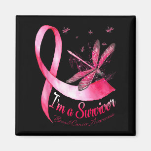 I'm A Survivor Dragonfly Breast Cancer Awareness Magnet