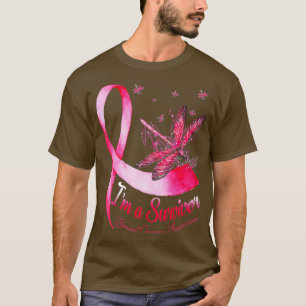 I'm A Survivor Dragonfly Breast Cancer Awareness  T-Shirt