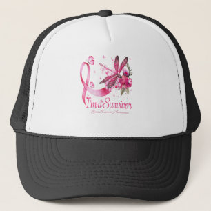 I'm A Survivor Dragonfly Breast Cancer Awareness Trucker Hat