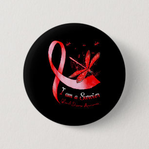 Im A Survivor Heart Disease Awareness Month Red Ri 2 Inch Round Button