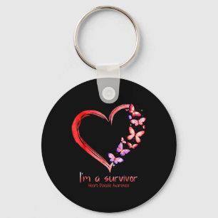 Im A Survivor Heart Disease Awareness Month Red Ri Keychain
