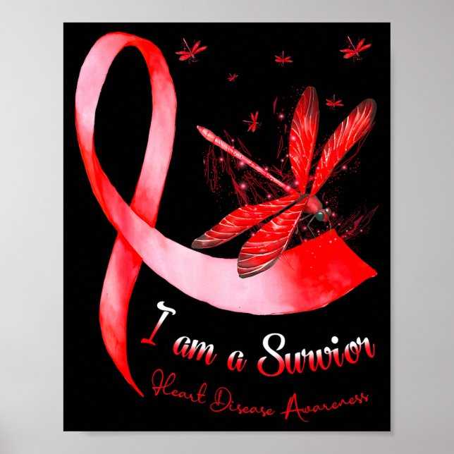 Im A Survivor Heart Disease Awareness Month Red Ri Poster (Front)