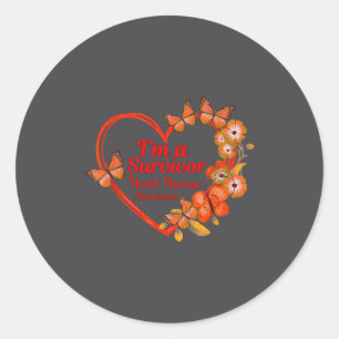 I'm A Survivor Heart Disease Awareness Red Butterf Classic Round Sticker