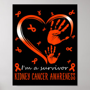 Im A Survivor Heart Green Ribbon With Hands Kidney Poster