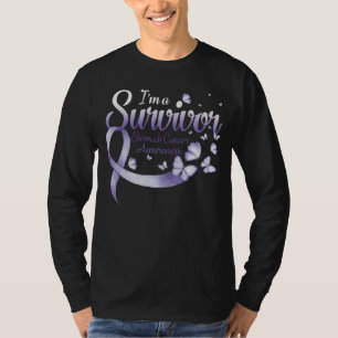 I'm A Survivor Stomach Cancer Awareness Butterfly T-Shirt