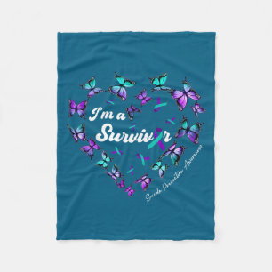 I'm A Survivor Suicide Prevention Awareness Butter Fleece Blanket