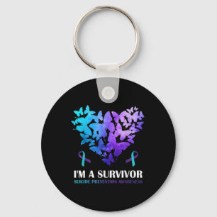Im A Survivor Suicide Prevention Awareness Butterf Keychain